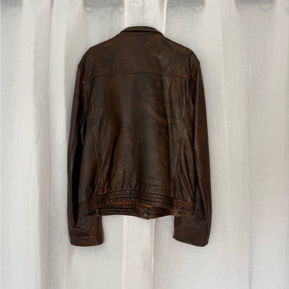✦ Vintage Faded Leather Moto Jacket ✦ - Picture 6 of 8